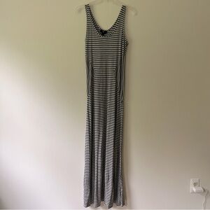 AQUA Striped Maxi Dress M